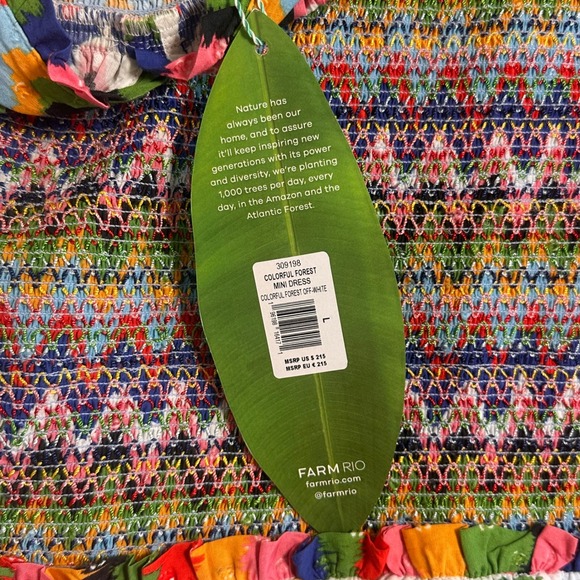 NWT FARM Rio Women's Large Colorful Forest Mini Dress - Picture 7 of 9
